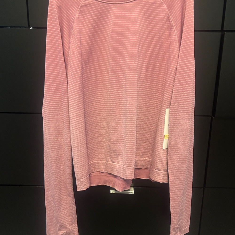 Athleta Pink Ribbed Long Sleeve Hoodie